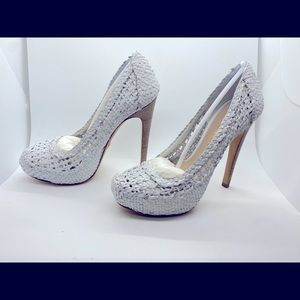Brand New Prada White Platform Heels Size 36